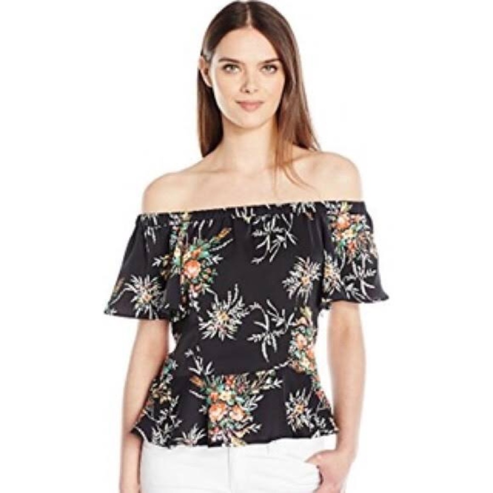 Off-Shoulder Floral Peplum Top